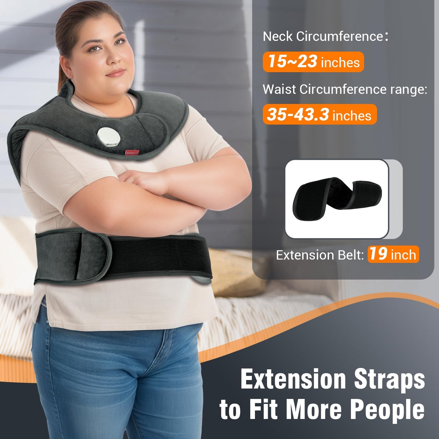 Comfytemp Heating Pad for Back, Weighted Heating Pads for Neck and Shoulders and Back Pain Relief, 2.5lb Electric Heating Pad with Adjustable Band, Mothers Day Gifts, with Auto-Off