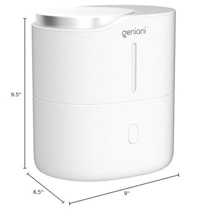 GENIANI Ultrasonic Cool Mist Humidifier for Bedroom, Large Rooms, Home, 4L - Easy Fill & Clean Humidifier for Plants w/Auto Shut-off, 40H Runtime - Quiet, Top Fill Air Humidifier
