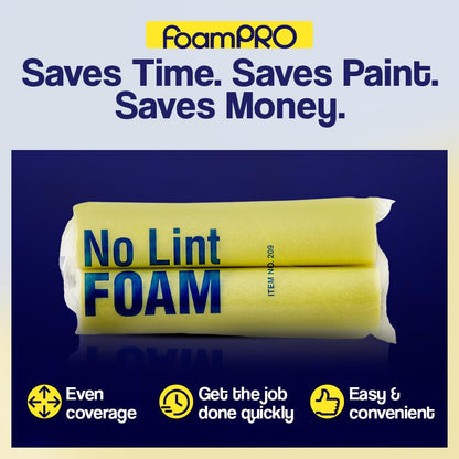 FoamPRO 209 Foam Paint Roller - 9" x 3/16" Foam Paint Roller for Many Unique Applications - Durable, Reliable, & Lint-Free Finish