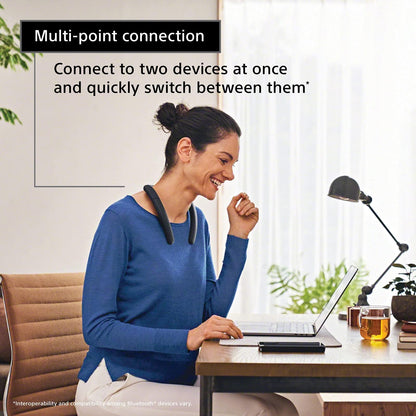 Sony SRS-NB10 Wireless Neckband Bluetooth Speaker Comfortable and Lightweight with Technology to Work from Home, Built-in mic, 20 Hours of Battery Life, and IPX4 Splash-Resistant- Charcoal Gray