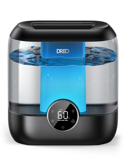Dreo 6L Top Fill Humidifiers for Bedroom, 60H Runtime 28 dB Quiet Supersized Cool Mist Air Humidifiers for Large Room, Baby Nursery, Plant, Indoor, Night Light, Easy to Clean, Precise Humidity Control