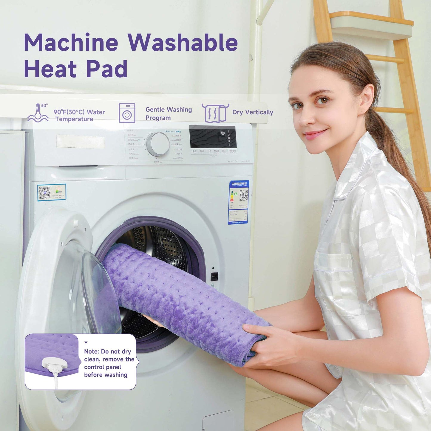 Heating Pad for Back, Large Heating Pads for Body Muscle Pain Cramps Relief, 6 Heat Settings Machine Washable Electric Heating Pad, Birthday Christmas Gifts for Women Mom