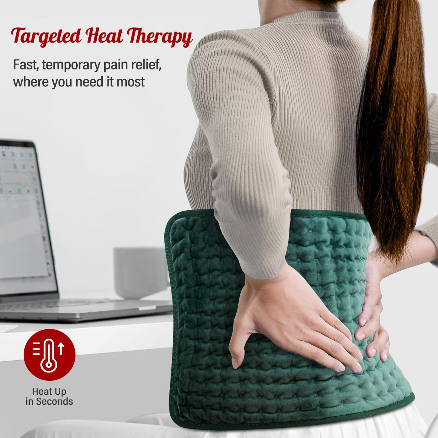 XXXL Heating Pad for Back & Women, Electric Large Heating Pads for Period Cramps Shoulder Neck Legs Pain Relief, 17"x33" King Size Heat Pad, Auto Off, Birthday Mother’s Day Gifts for Mom Dad Women Men