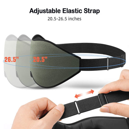 LitBear Sleep Mask for Side Sleeper Women Men, Eye Mask for Sleeping Light Blocking, 3D Contoured Cup Sleeping Mask, Soft Breathable Sleep Eye Mask with Adjustable Elastic Strap for Travel