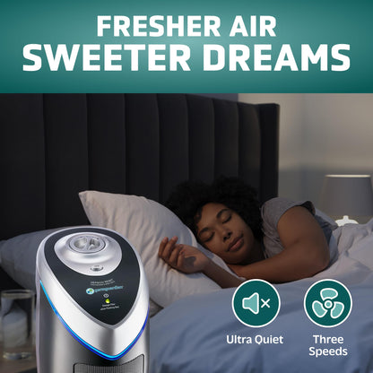GermGuardian 4-In-1 HEPA Air Purifier for Home, Large Rooms Up To 743 Sq. Ft. with HEPA Air Filter, UV-C Light & Odor Reduction, AC4825E, 22" Tower, Gray