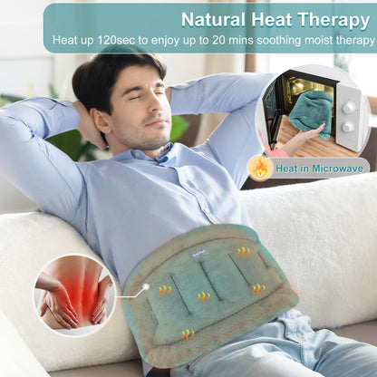 SuzziPad Microwave Heating Pad for Back Discomfort, Microwavable Heat Pads for Lumbar, Waist, Stomach, Neck Shoulder, Wrap with Moist Therapy, Warm & Cold Compress