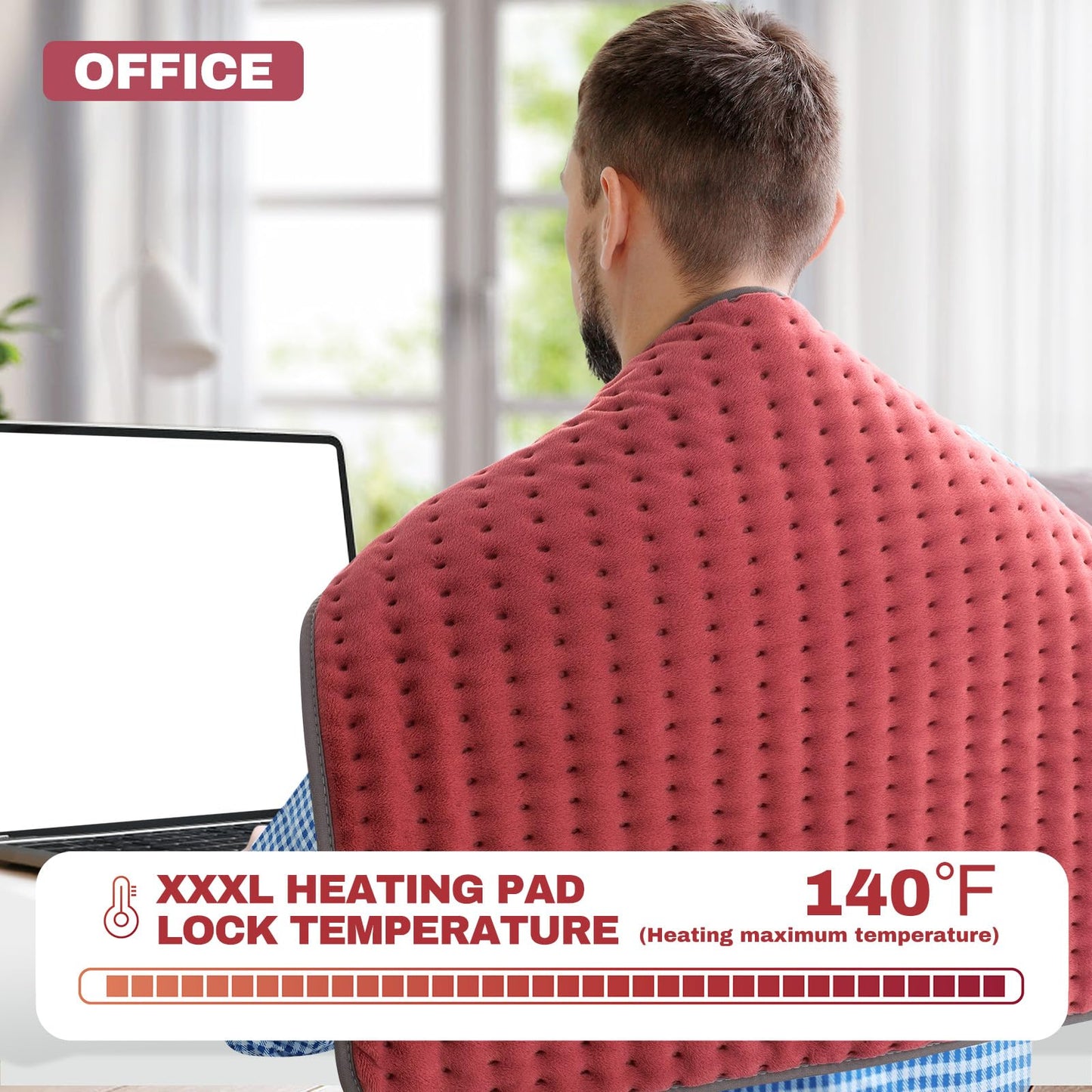 Heating pad for Back, Neck, Shoulder, Cramps and Leg Pain Relief, Heat Pads Christmas Gifts for Women, Men, Mom, Dad, Auto-Off,Machine Washable,Moist Dry Heat Options,Extra Large 12"x24"