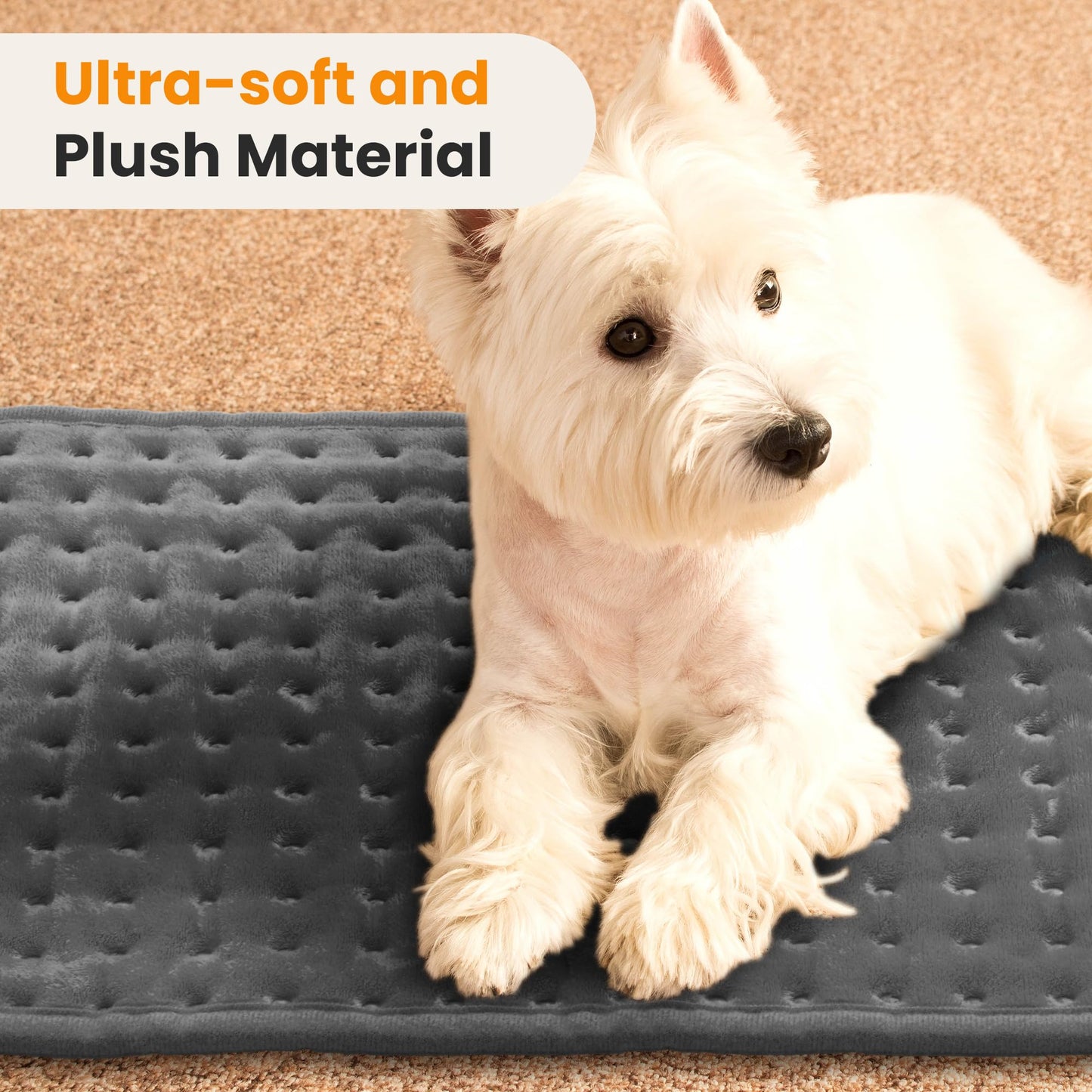 Electric Heating Pad for Back Pain Relief & Cramps - 6 Heat Settings,Auto Shut Off,Moist Heat Options,Portable Heated Pads for Neck/Shoulder Machine Washable Gift for Men Women,Grey,12"x24"