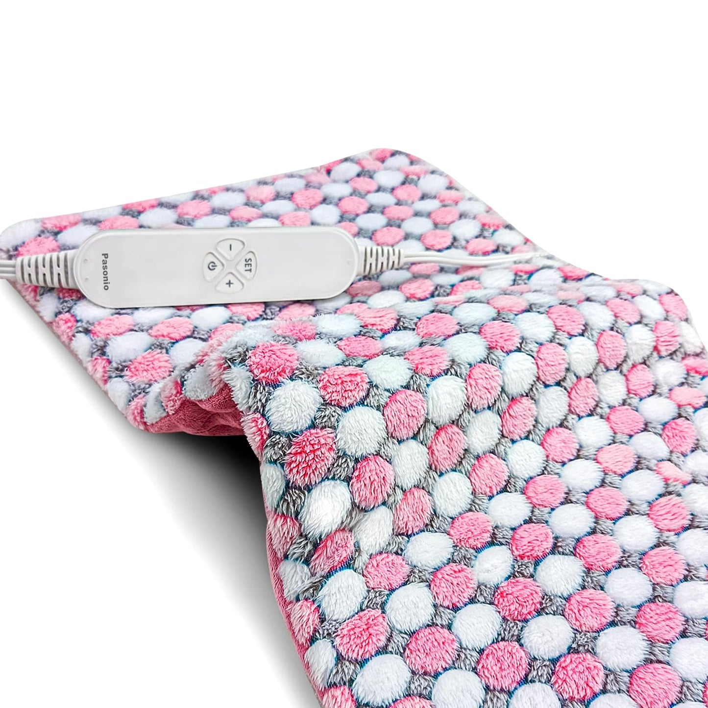 XL Full Weighted Heating Pad for Back Pain, Cramps, Relief - - 2.3lb Large Electric Heat Pad for Neck and Shoulders - Hot Heated Pad with Auto Shut Off, Stay on- (XL 12"x24" Pink) - PYQ0F