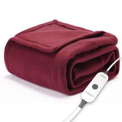 Sunbeam Royal Ultra Fleece Heated Electric Blanket King Size, 90" x 100", 12 Heat Settings, 12-Hour Auto Shut-Off, Machine Washable, Pebble Beige
