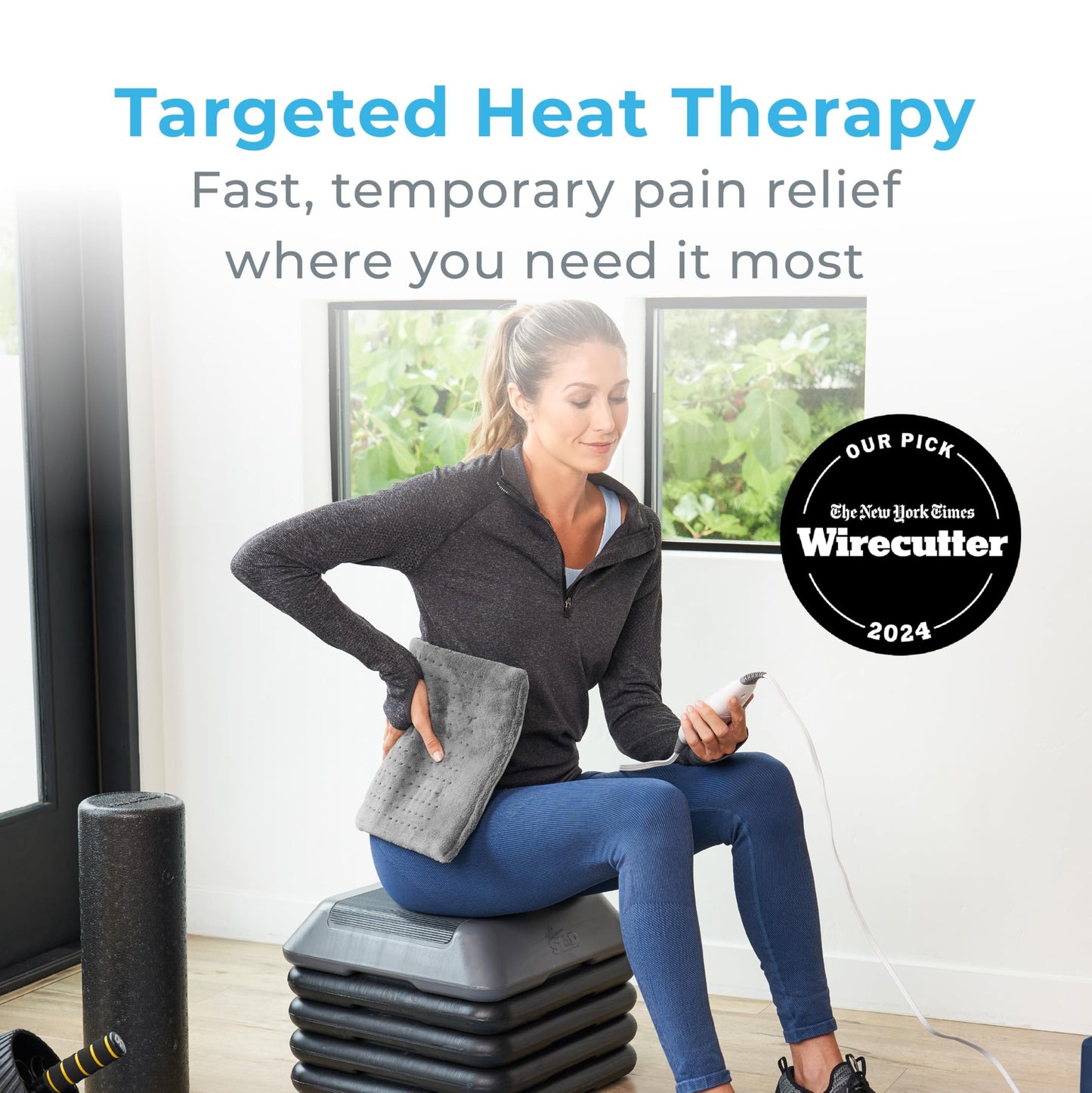 Pure Enrichment PureRelief XL Heating Pad - 12" x 24" Electric Heating Pad for Back Pain & Cramps, 6 Heat Settings, FSA/HSA Eligible, Soft Machine Wash Fabric, Auto-Off & Moist Heat (Zen Green)