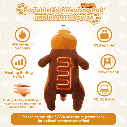 Electric Heating Pad for Period Cramps, Cuddly Soft 14" Capybara Plush with a Hot Soft Belly USB Powered, Menstrual Heating Pad Neck Shoulder Pain Relief, Gift for Women Daughter Wife