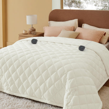 Bedsure Electric Blanket King Size - Dual Control Heated Blanket King Size, Fast Heating with 10 Time Settings & 10 Heat Settings, Warm Gift for Grandma (100x90 inches, Grey)