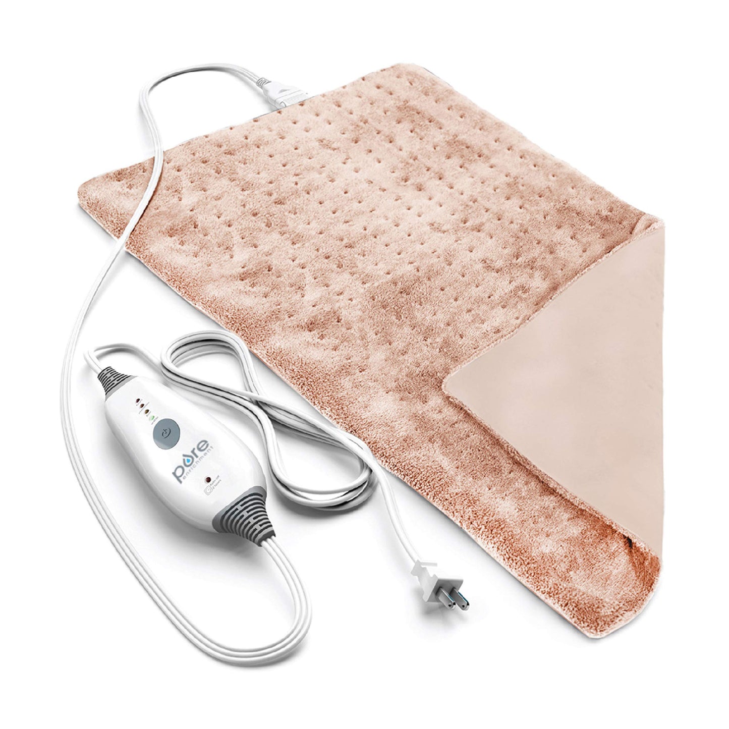 Pure Enrichment PureRelief Deluxe Heating Pad (12" x 24"), Full Body Therapy Pad with 4 InstaHeat Settings, Soft Machine-Washable Microplush Fabric and 2-Hour Auto Safety Shut-Off (Sea Glass)